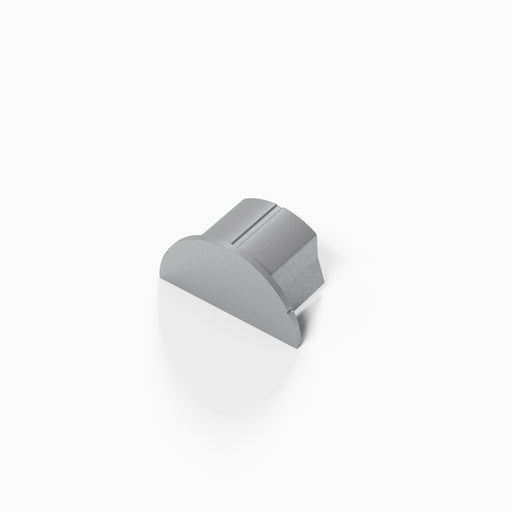 D-Line Trunking - 30x15mm Aluminium-Effect Smooth-Fit End Cap