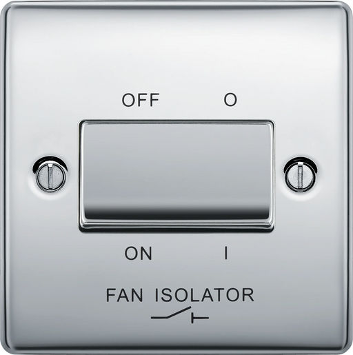BG Electrical Nexus Metal Polished Chrome - Triple pole fan isolator