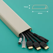 D-Line Trunking - 60x15mm Magnolia 1m Self Adhesive Cable Cover