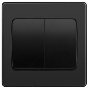 BG Electrical Evolve Black Chrome - Double, 2 way switch, wide rocker