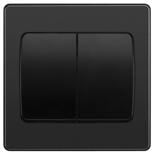 BG Electrical Evolve Black Chrome - Double, 2 way switch, wide rocker