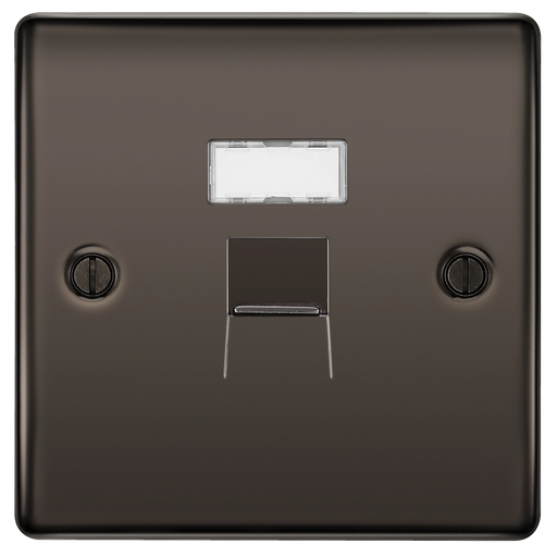 BG Electrical Nexus Metal Black Nickel - Single, RJ45 data socket