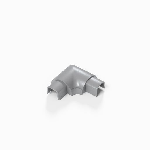 D-Line Trunking - 16x8mm Aluminium-Effect Smooth-Fit Flat Bend