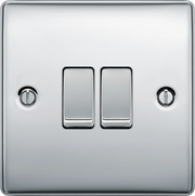 BG Electrical Nexus Metal Polished Chrome - Double, 2 way switch