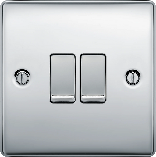 BG Electrical Nexus Metal Polished Chrome - Double, 2 way switch
