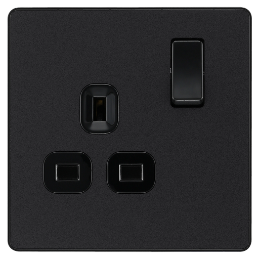 BG Electrical Evolve Matt Black - Single, switched, single pole