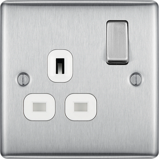 BG Electrical Nexus Metal Brushed Steel - Single switched, double pole