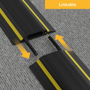 D-Line Floor Cover - Medium Duty Black & Yellow Floor Cable Protector - 1.8m, 30x10mm