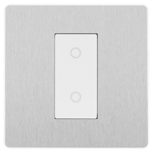 BG Electrical Evolve Brushed Steel - Single, 2 way touch, 200W, secondary
