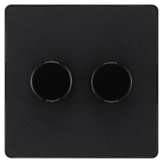 BG Electrical Evolve Matt Black - Double, 2 way push 200W