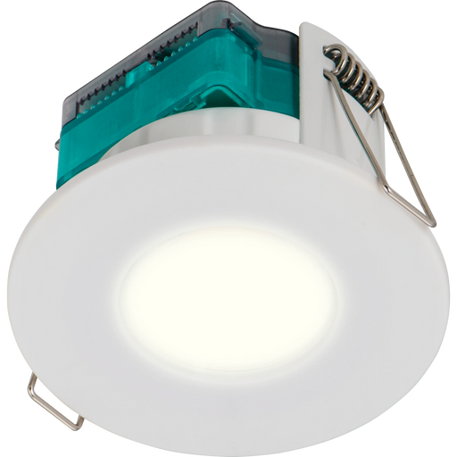 Luceco Ftype Essence Fire Rated Downlight 5W 515lm 3000K Dimmable IP65 White bezel - Flat - Pack of 1