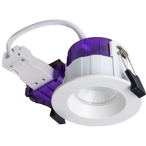 Luceco Ftype Ultra Fire Rated Downlight 4W/6W 690lm Power Change & CCT Change 3000K / 4000K Dim2Warm Dimmable IP65 White - Regressed