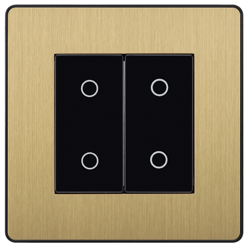 BG Electrical Evolve Satin Brass - Double, 2 way touch, 200W, master