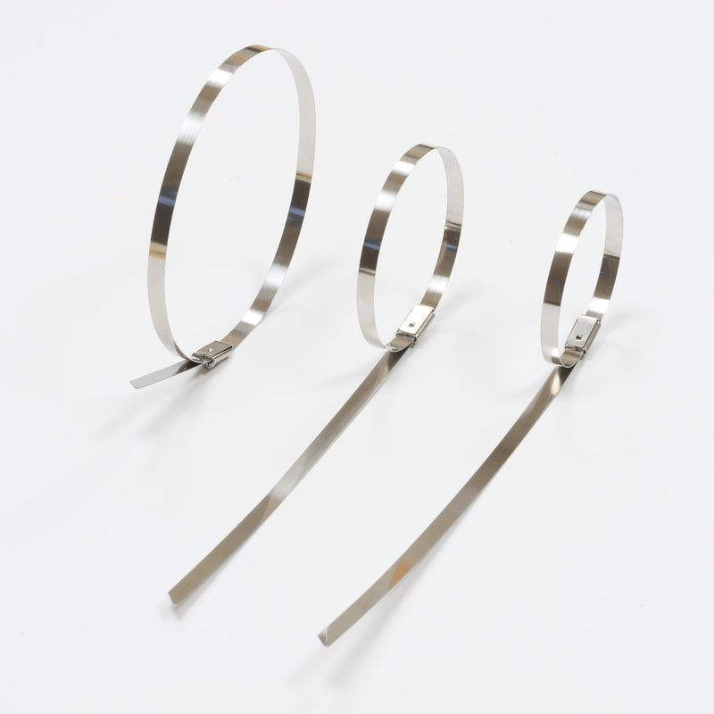 D-Line Fire Clip - Stainless Steel Cable Tie. 360mm x 4.5mm - Pack of 100