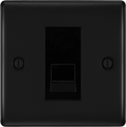 BG Electrical Nexus Metal Matt Black - Single, telephone socket, secondary