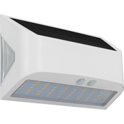 Luceco Prysm Wall Light - Prysm Decorative Outdoor Solar Wall Light with PIR Motion Sensor and USB Charging Port, LED Exterior Lighting, White, IP54, 6W, 600lm, 4000K