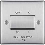 BG Electrical Nexus Metal Brushed Steel - Triple pole fan isolator