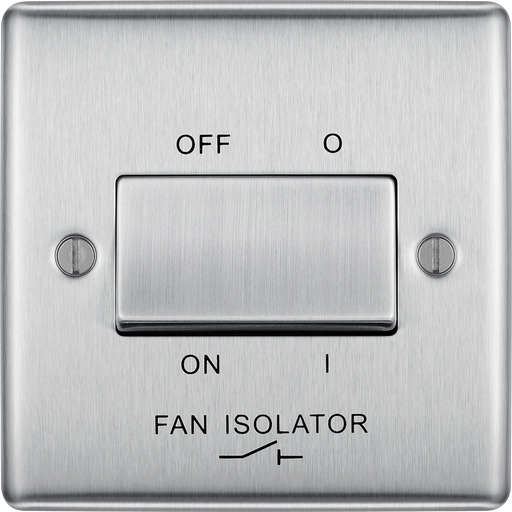 BG Electrical Nexus Metal Brushed Steel - Triple pole fan isolator