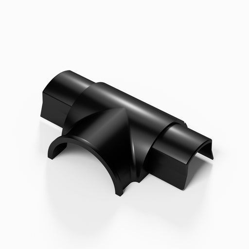 D-Line Trunking - 30x15mm Black Smooth-Fit Surface Box Tee Adaptor