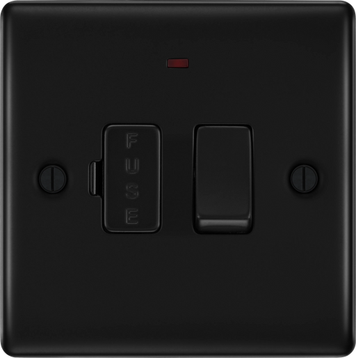 BG Electrical Nexus Metal Matt Black - Switched and fused with indicator