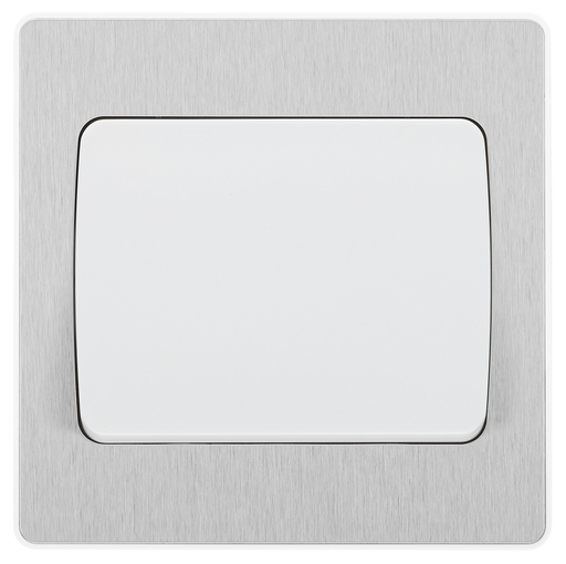 BG Electrical Evolve Brushed Steel - Single, 2 way switch, wide rocker
