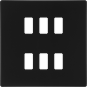 BG Electrical Flatplate Screwless Matt Black - 6 module - square