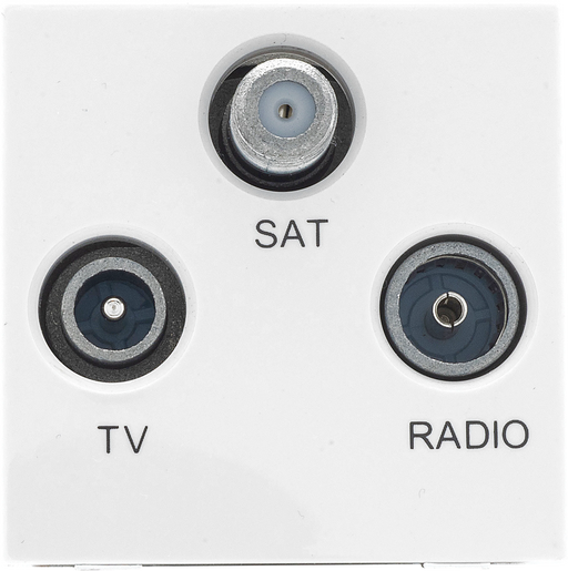 BG Electrical Euro Module - TV radio and satellite - TV IEC male, radio IEC female, satellite female