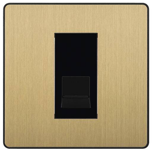 BG Electrical Evolve Satin Brass - Single, telephone socket, secondary