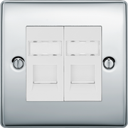 BG Electrical Nexus Metal Polished Chrome - Double, RJ45 data socket