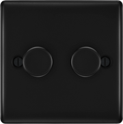 BG Electrical Nexus Metal Matt Black - Double, 2 way push 200W