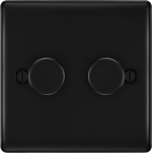 BG Electrical Nexus Metal Matt Black - Double, 2 way push 200W