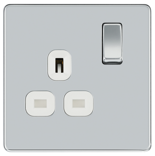 BG Electrical Flatplate Screwless Polished Chrome - Single switched, double pole