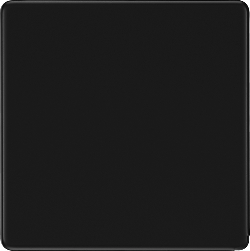 BG Electrical Flatplate Screwless Matt Black - Single, blank plate
