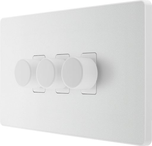 BG Electrical Evolve Pearlescent White - Triple, 2 way push 200W