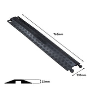 D-Line Floor Cover - Drive Over Cable Protector, Black - 765mm Length, Cavity 38x12mm