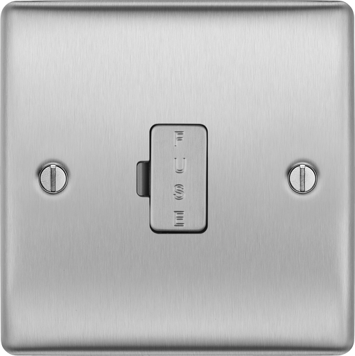 BG Electrical Nexus Metal Brushed Steel - Unswitched and fused