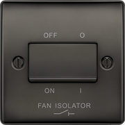 BG Electrical Nexus Metal Black Nickel - Triple pole fan isolator