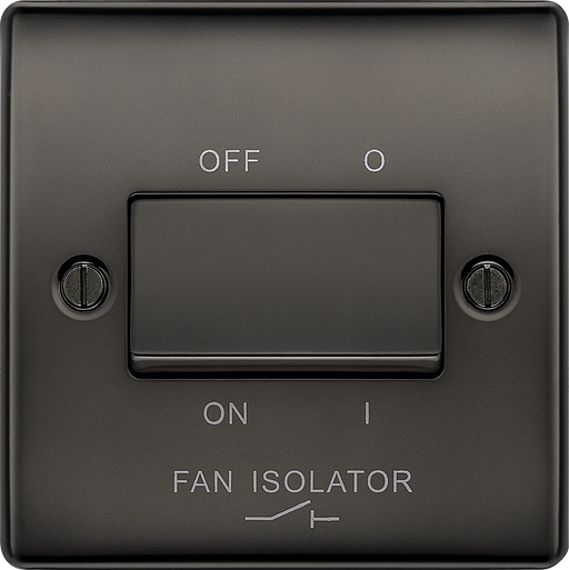 BG Electrical Nexus Metal Black Nickel - Triple pole fan isolator