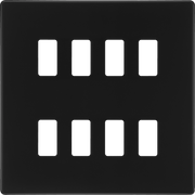 BG Electrical Flatplate Screwless Matt Black - 8 module - square