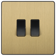 BG Electrical Evolve Satin Brass - Double, 2 way switch