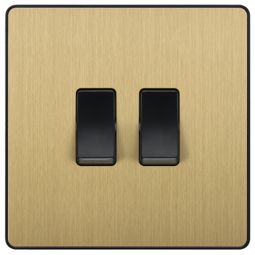BG Electrical Evolve Satin Brass - Double, 2 way switch