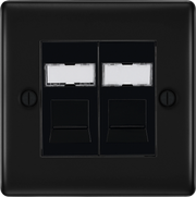 BG Electrical Nexus Metal Matt Black - Double, RJ45 data socket