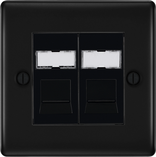 BG Electrical Nexus Metal Matt Black - Double, RJ45 data socket