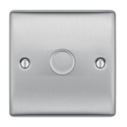 BG Electrical Nexus Metal Brushed Steel - Single, 2 way push 200W