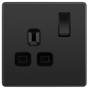 BG Electrical Evolve Black Chrome - Single, switched, single pole