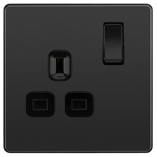 BG Electrical Evolve Black Chrome - Single, switched, single pole