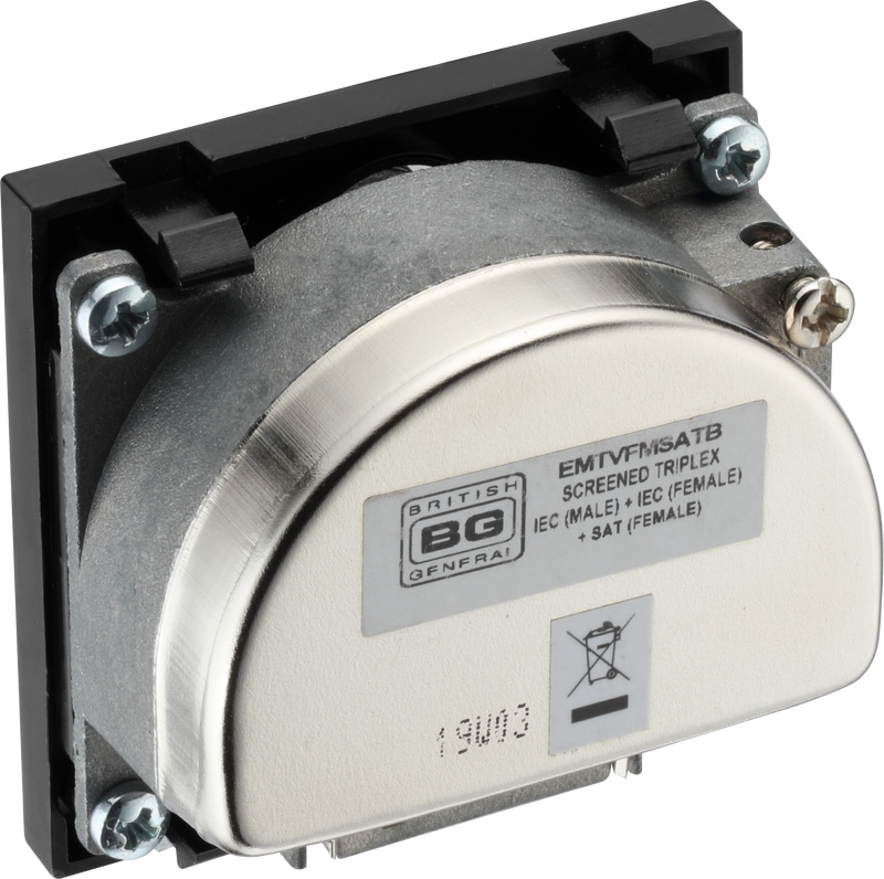 BG Electrical Euro Module - TV radio and satellite - TV IEC male, radio IEC female, satellite female