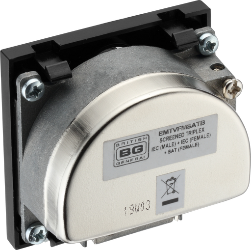 BG Electrical Euro Module - TV radio and satellite - TV IEC male, radio IEC female, satellite female
