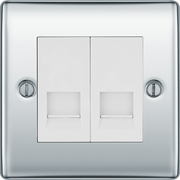 BG Electrical Nexus Metal Polished Chrome - Double, telephone socket, master