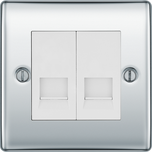 BG Electrical Nexus Metal Polished Chrome - Double, telephone socket, master